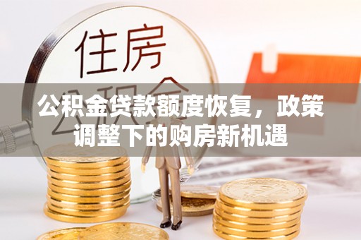 六龟公积金贷款额度恢复，政策调整下的购房新机遇