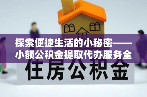 六龟探索便捷生活的小秘密——小额公积金提取代办服务全解析