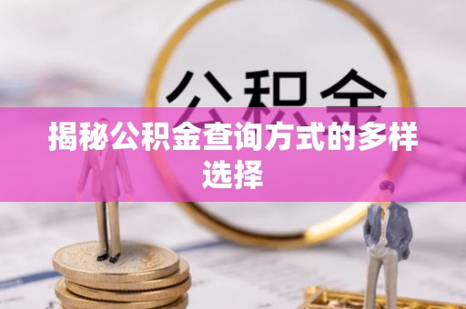 六龟揭秘公积金查询方式的多样选择