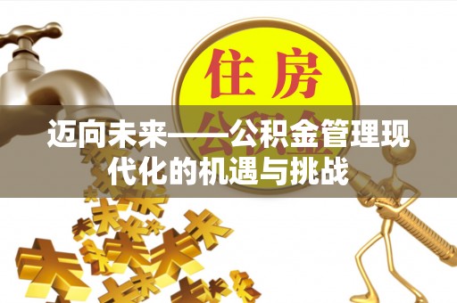 六龟迈向未来——公积金管理现代化的机遇与挑战